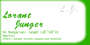 lorant junger business card